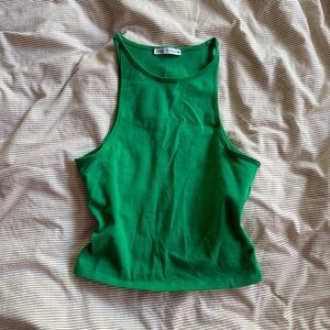 Zara Cropped Tank Top - Kelly Green
